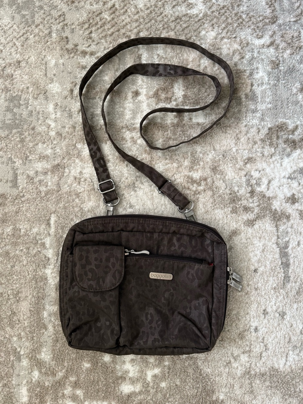 Baggallini Leopard Nylon Crossbody Bag